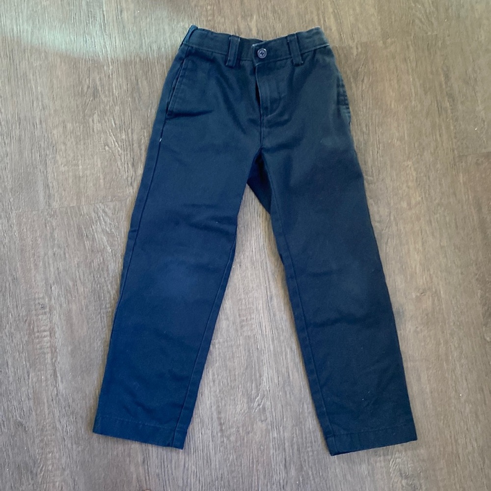 Lands End Navy Dress Pant Chino button front size 5 kids
